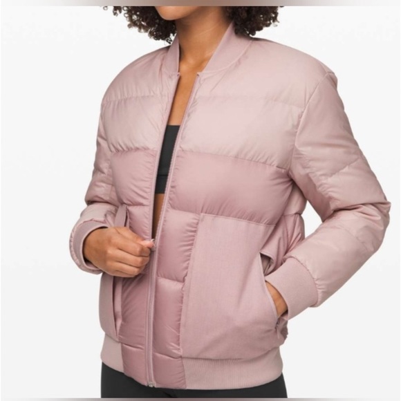 37 SOLD  Lululemon Roam Far Wool Bomber Porcelain Pink - Picture 3 of 3